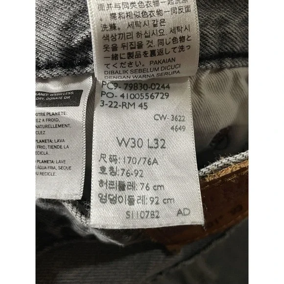 Levis 501 93 Jeans Mens 30x32 Gray Levi's Premium Button Fly Denim Straight Leg - Picture 5 of 12